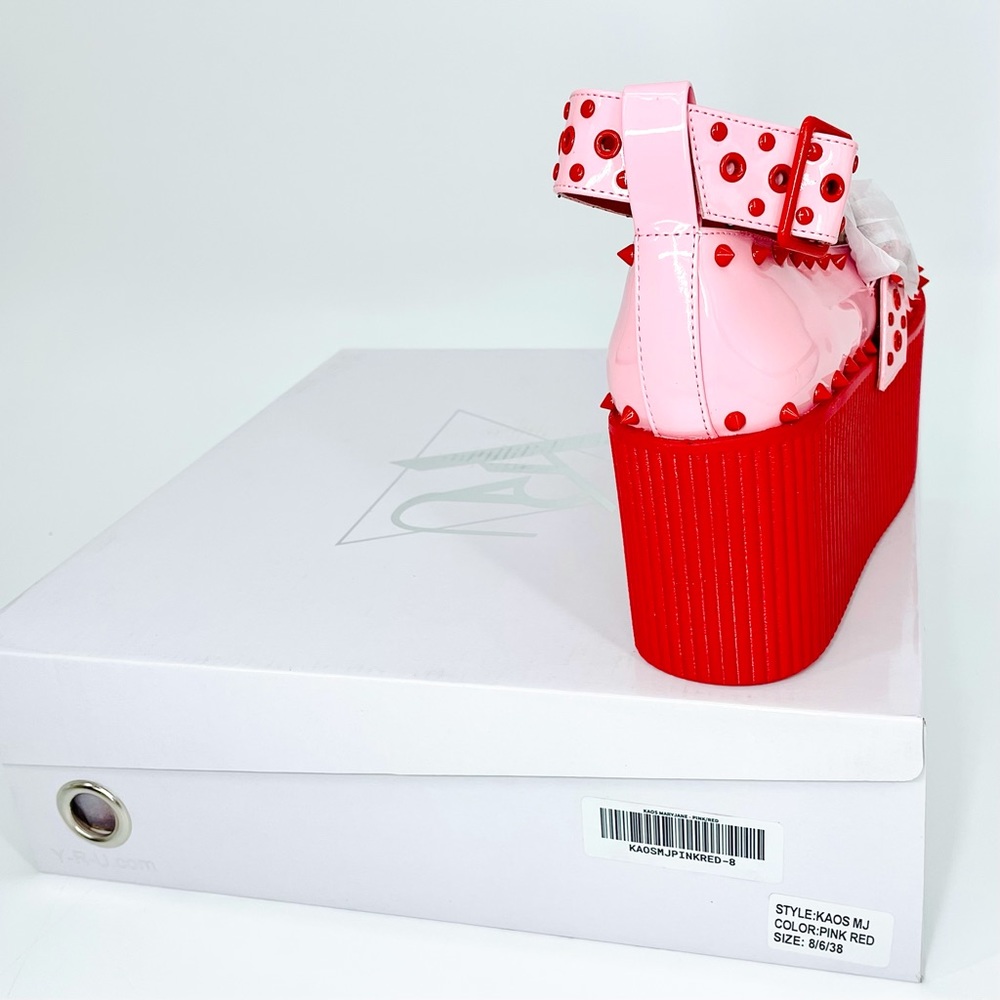 SOLD Dolls Kill X YRU PINK STRAWBERRY KAOS BABYDOLL CHUNKY MARY JANES size 8 NIB - Picture 5 of 13